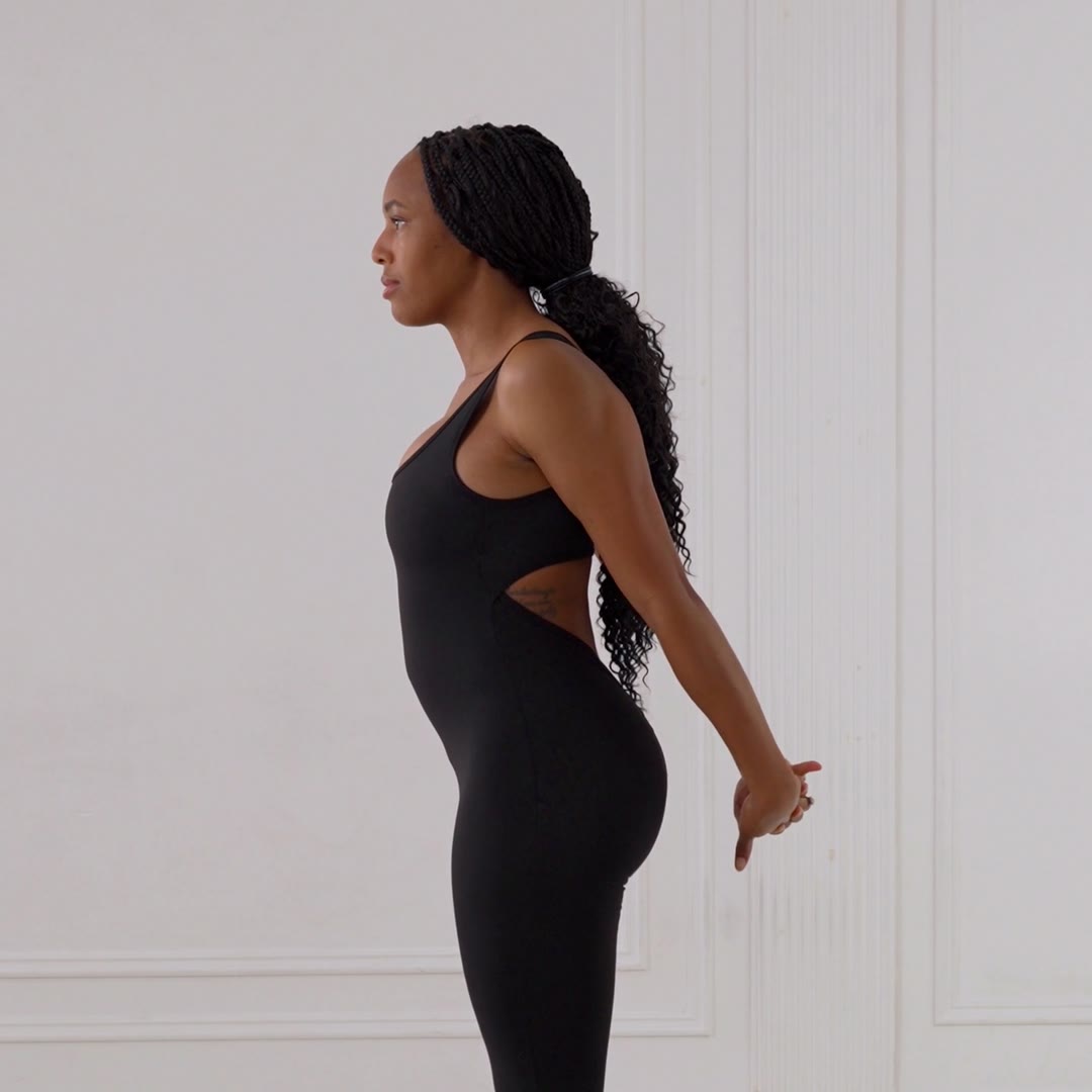 Clasped Hands Chest Stretch - Exercise Guide | Motra