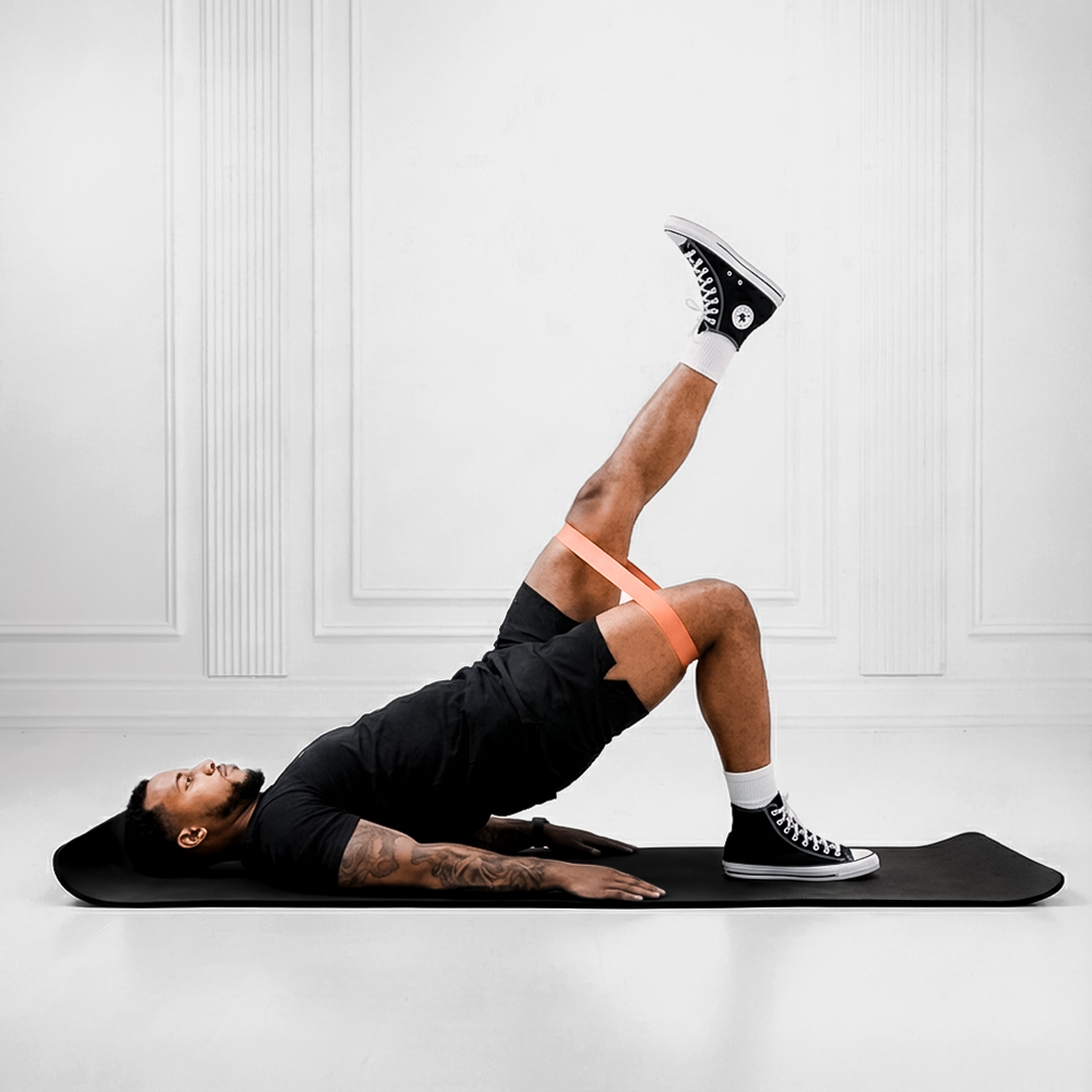 Resistance Band Single Leg Glute Bridge Exercise Guide Motra